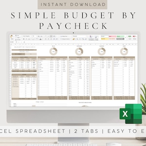Hoja de cálculo de plantilla de presupuesto de cheque de pago Excel / Presupuesto por cheque de pago Excel / Hoja de cálculo de presupuesto digital / Presupuesto quincenal / Presupuesto mensual / Deuda