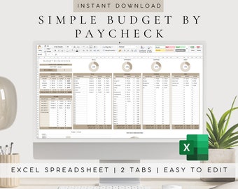 Editable Paycheck Budget Spreadsheet, Biweekly Financial Planner (Excel)