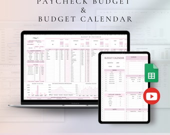 Hoja de cálculo de presupuesto / Hoja de cálculo de presupuesto de Google Sheets / Calendario de nóminas / Seguimiento de finanzas personales