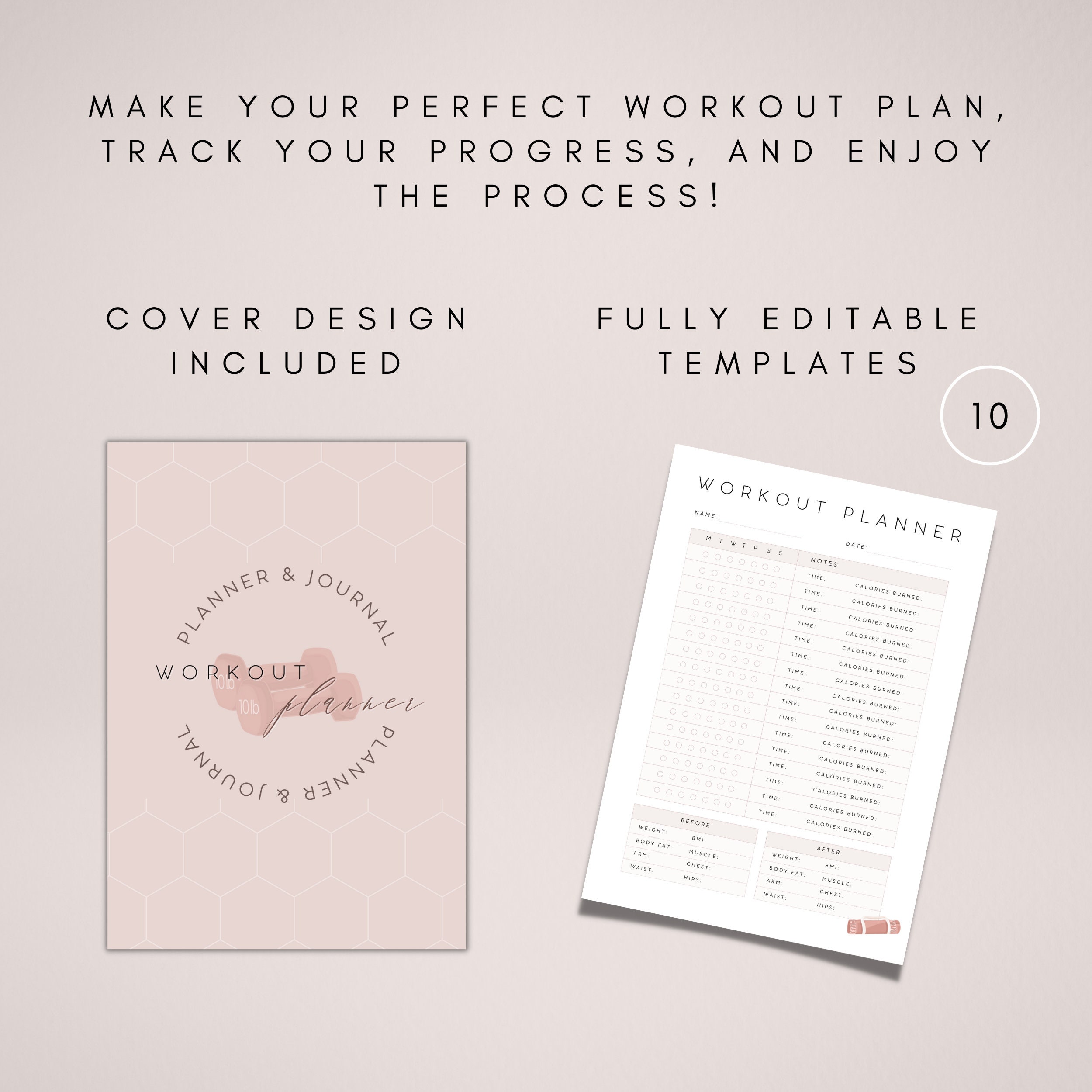 Digital Workout Planner Pages | Printable Workout Log | Fitness Planner ...
