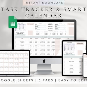 To-Do List and Smart Calendar Spreadsheet Template Google Sheets | Task Tracker Google Sheets | Daily, Weekly To-Do List| 2023 2024 Calendar