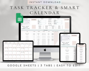 To-Do List and Smart Calendar Spreadsheet Template Google Sheets | Task Tracker Google Sheets | Daily, Weekly To-Do List| 2026 2026 Calendar