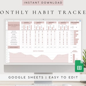 Habit Tracker Google Sheet | Goal Tracker Google Spreadsheet | 2025 ...