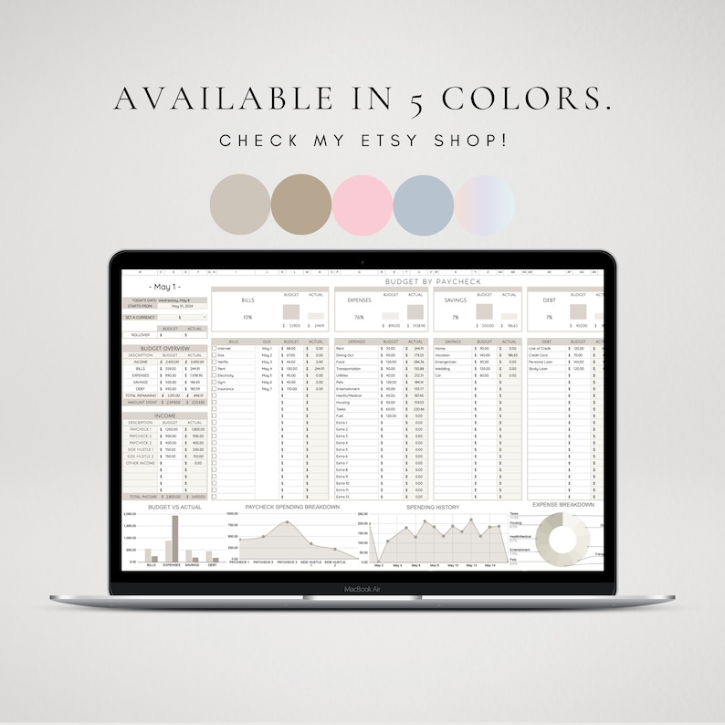 Simple Monthly Budget Spreadsheet Google Sheet Budget Template Digital