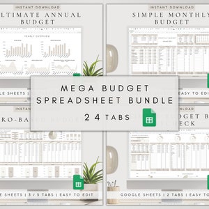 Budget Spreadsheet Google Sheets Digital Budget Dashboard Kit Monthly Budget Annual Budget Plan Personal Finances Financial Planner image 1