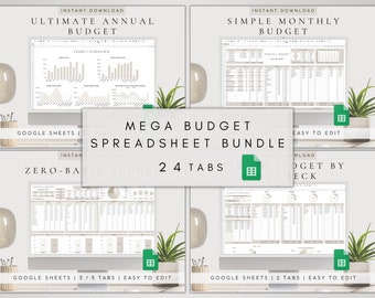 Budget Spreadsheet Google Sheets | Digital Budget Dashboard Kit | Monthly Budget | Annual Budget Plan | Personal Finances| Financial Planner