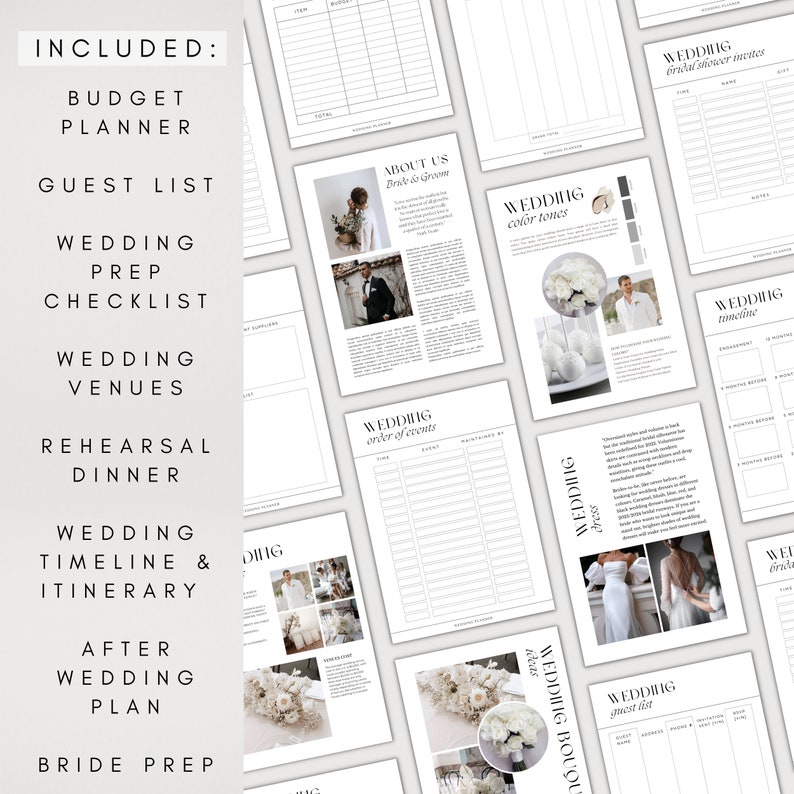 Digital Wedding Planning Binder | Canva Wedding Weekend Itinerary ...