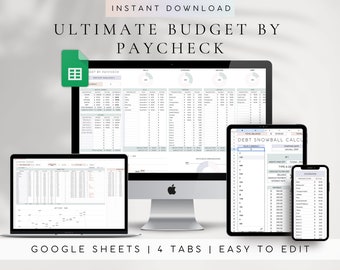 Budgetspreadsheet | Ultieme budgetspreadsheet op basis van salaris | Google Sheets onkostenregistratie (digitale download)