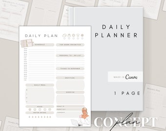 Day Planner Template | Printable Daily Planner | ADHD Organization | Daily Goal Checklist Pdf | Productivity Journal | Digital To Do List A5