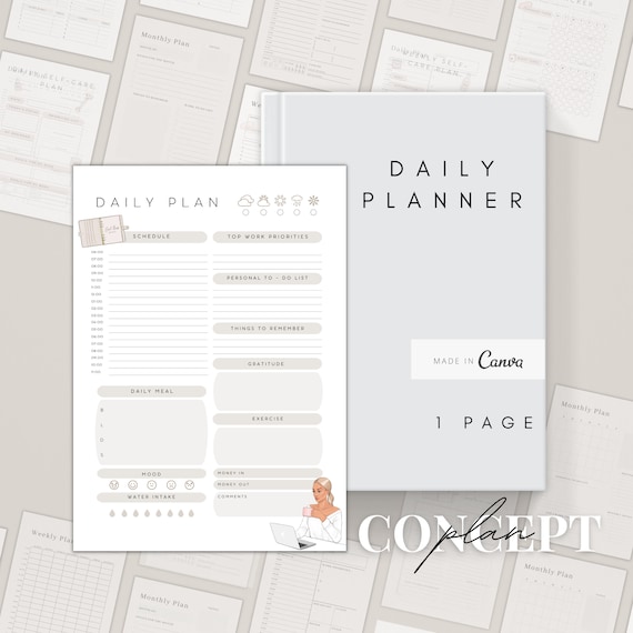 Day Planner Template Printable Daily Planner ADHD - Etsy