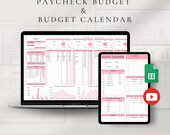 Paycheck Budget Calendar Google Sheets | Biweekly Finance Savings Tracker