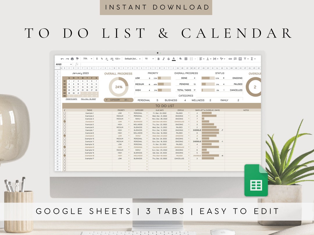 Daily to Do List Google Sheets Template Digital Planner Template 2023 Daily to Do List Google Sheets Template Digital Planner Template 2023