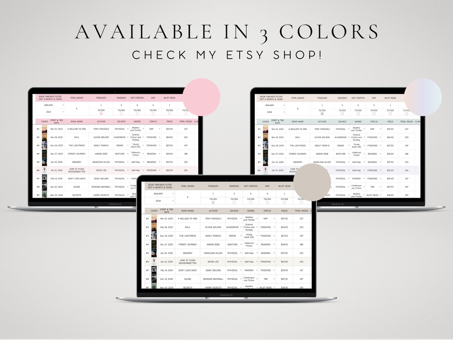 Track Your Reading Progress | Digital Reading Tracker Spreadsheet for ...