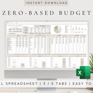 Zero-Based Budget Excel Template | Monthly Budget Template | Sinking Funds | Debt Snowball Tracker| Bill Calendar| Paycheck Budget Dashboard