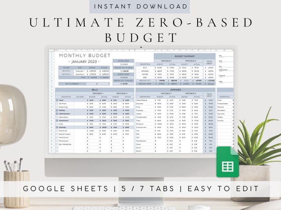 Zero Based Budget Notion Template, Biweekly Paycheck Weekly Planner, Editable Google Sheets Spreadsheet