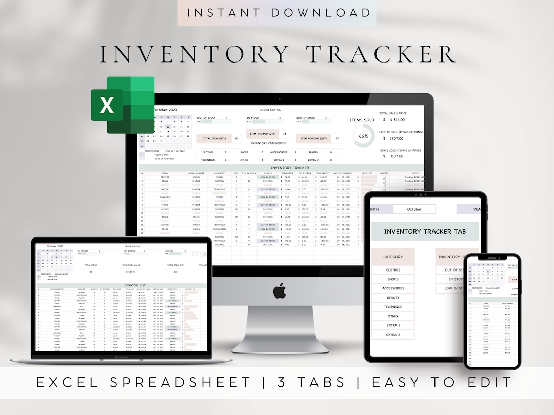 Inventory Tracker Excel | Inventory Management Tracker Spreadsheet ...