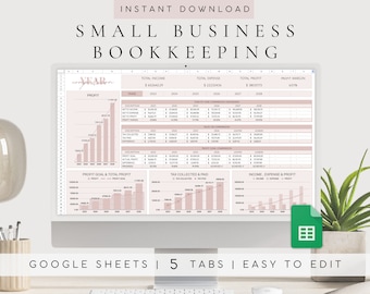 Spreadsheetsjabloon boekhouding Google Spreadsheets |Zakelijke spreadsheet |Eenvoudige boekhoudsjabloon |Bedrijfsplanner|Inkomsten- en onkostenregistratie
