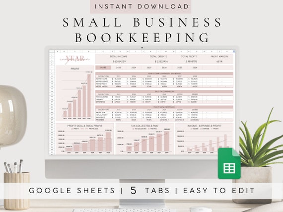 Bookkeeping Spreadsheet Template Google Sheets |Business Spreadsheet |Easy Bookkeeping Template |Business Planner|Income and Expense Tracker