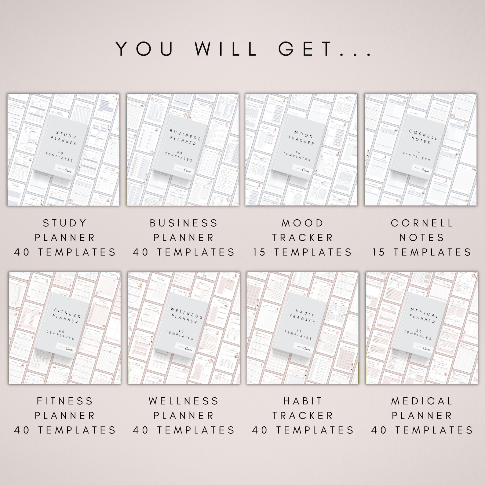 ADHD Productivity Planner Bundle Canva | Ultimate Adult Life Organizer ...