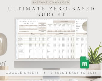 Ultimate Zero-Based Budget Spreadsheet | Digital Budget Binder | Budget Template | Bill Calendar| Paycheck Budget Dashboard| Finance Tracker