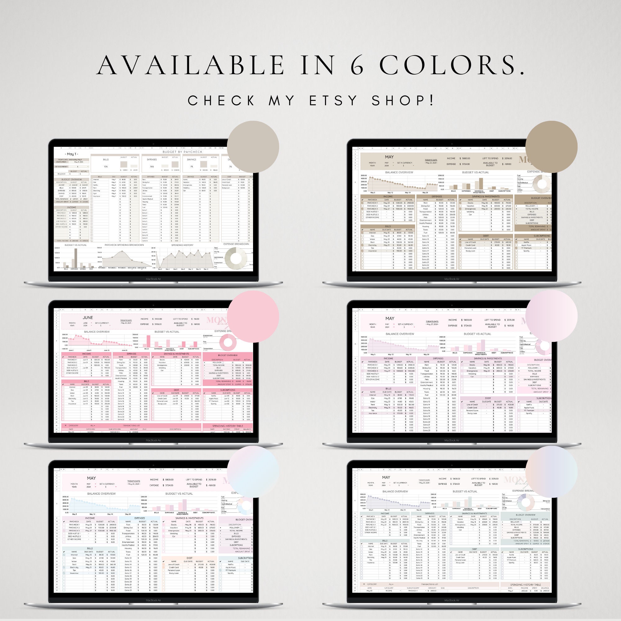 Google Sheets Budget Template | Monthly Budget Spreadsheet | Digital ...