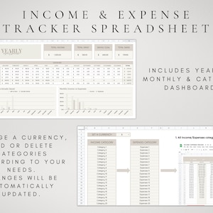 Income and Expense Tracker Google Sheets | Monthly Budget Spreadsheet ...