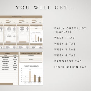 Excel Checklist Spreadsheet Template | Excel to Do List Template | Task ...