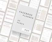 Printable Facebook Planner 2026 | Social Media Worksheet | Digital Blogger Planner PDF A5 A4| Facebook Ads Strategy| Facebook Marketing Plan