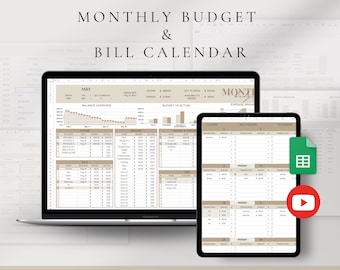 Monthly Budget Bill Calendar Google Sheets 2027, Income Expense Personal, Finance Planner Tracker Template
