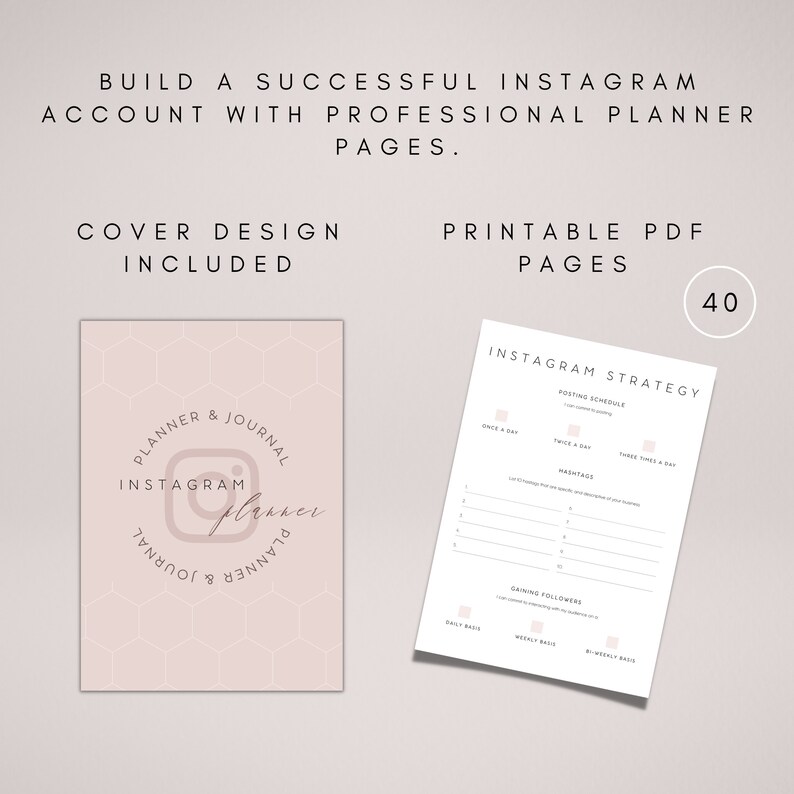 Printable Instagram Content Planner Marketing Planner IG - Etsy