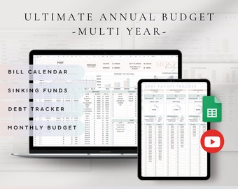 Hoja de cálculo definitiva para el presupuesto anual en Google Sheets / Seguimiento de finanzas personales para ahorros, facturas y suscripciones
