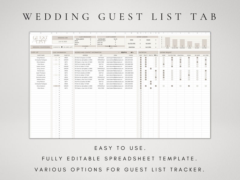 Wedding Guest List Template Wedding Guest List Google Sheets Etsy Wedding Guest List Template Wedding Guest List Google Sheets Etsy