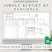 Budget by Paycheck Spreadsheet | Digital Financial Planner | Business Bookkeeping | Google Sheets Budgeting Template| Monthly Budget Planner 