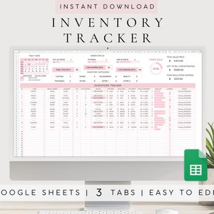Inventory Tracker Template Spreadsheet Google Sheets | Products Inventory | Inventory Template Sheet | Inventory Log | Business Inventory