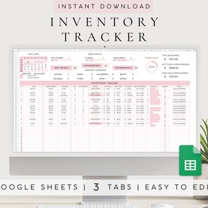 Inventory Tracker Template Spreadsheet Google Sheets Products Inventory Inventory Template Sheet Inventory Log Business Inventory image 1