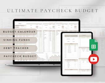 Budgetspreadsheet | Salarisbudgetspreadsheet Google Sheets | Maandelijkse, wekelijkse en tweewekelijkse financiële tracker | Budgetplanner