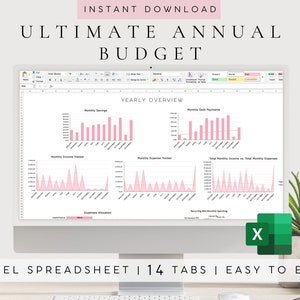 Budget Spreadsheet Excel | Budget Template | Monthly Budget | Budget Dashboard | Personal Finance | Digital Financial planner| Yearly Budget