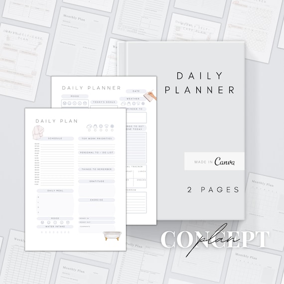 Printable Personal Day Planner Customizable Canva Planner Etsy