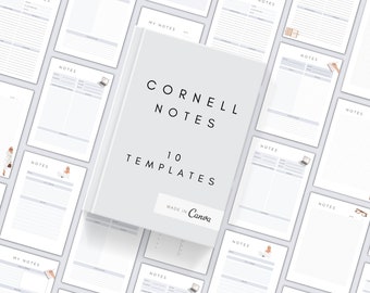 Cornell Notes Template | Notes Pages | Notebook Paper Pages Printable | Note Page Printable | Editable and Customizable Notes Templates