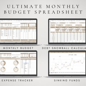 Ultimate Monthly Budget Spreadsheet Template for Google Sheets Digital ...