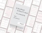 Digital Course Creation Planner | Printable Online Course Promotion Pages | Influencer Planner | Business Tools | Coaching Workbook PDF A4