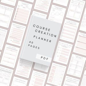 Digital Course Creation Planner | Printable Online Course Promotion Pages | Influencer Planner | Business Tools | Coaching Workbook PDF A4