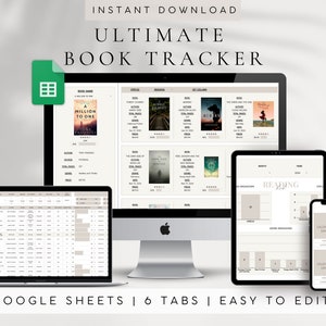 Tracker di libri e modello di foglio di calcolo per tracker di lettura Fogli Google / Diario di lettura digitale / Diario di libri digitali / Modello di recensione di libri