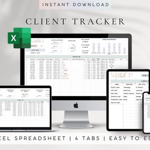 Klient Mangement für kleine Unternehmen | Kunden-Tracker Excel-Arbeitsblatt | Rechnungs- & Projektverfolgung | Business Planer | Verkaufstracker Excel