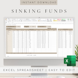Sinking Funds Spreadsheet Template Excel | Sinking Funds Planner | Finance Spreadsheet| Savings Tracker| Budgeting Spreadsheet| Goal Tracker