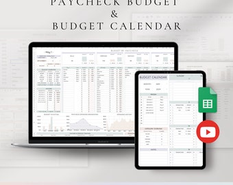 Budget Spreadsheet | Paycheck Budget Google Sheets | Budget Calendar Planner (Digital Download)