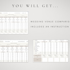 Wedding Venue | Venue Comparison Spreadsheet | Wedding Planner Instant ...