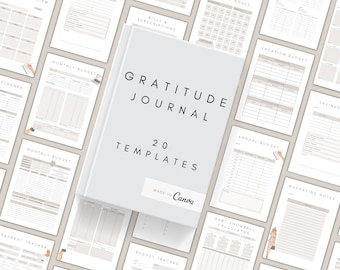 Diario de gratitud Canva / Plantilla de gratitud diaria / Planificador de autocuidado / Plantilla de diario / Lista de positividad, afirmación y motivación