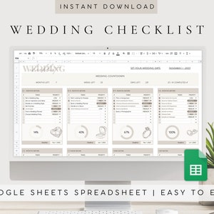 Wedding Checklist Planner Template | Wedding Planner Google Sheets | Digital Wedding Planner Spreadsheet | Wedding Planning Template Google