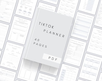 Planificador imprimible de TikTok / Planificador de marketing digital / Plan de estrategia de TikTok / Planificador de contenido en PDF / Planificador de redes sociales / Guía de TikTok A4